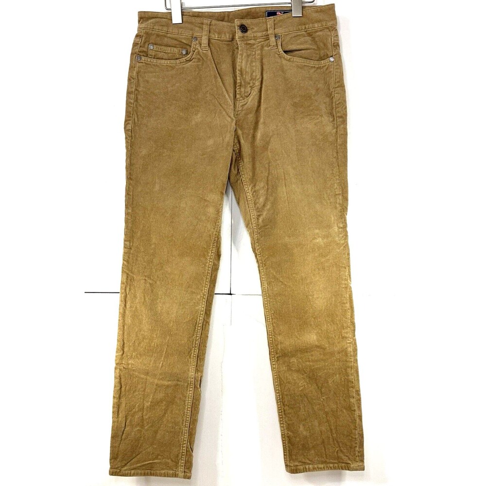 Vineyard Vines Corduroy Pants Men's size 30x30 Flat Front Officer Khaki 5 Pocket
